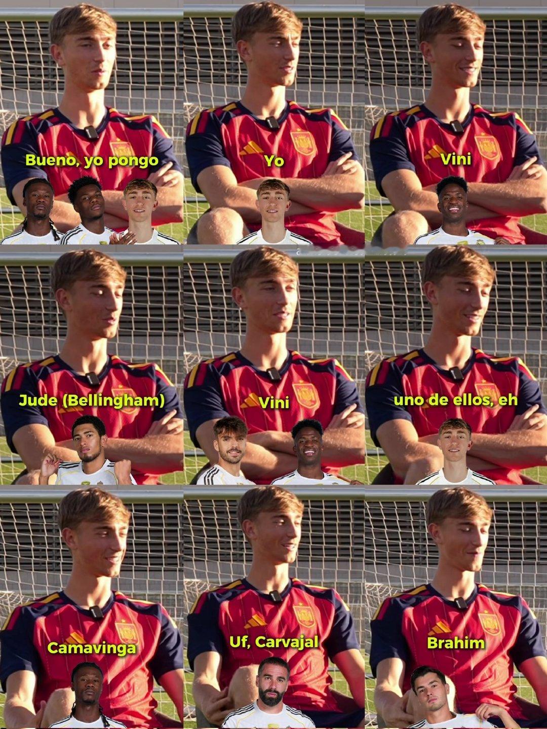 Q：谁是更衣室里的DJ？🗣️赫伊森：卡马温加、楚阿梅尼、我Q：谁唱歌最好听？?