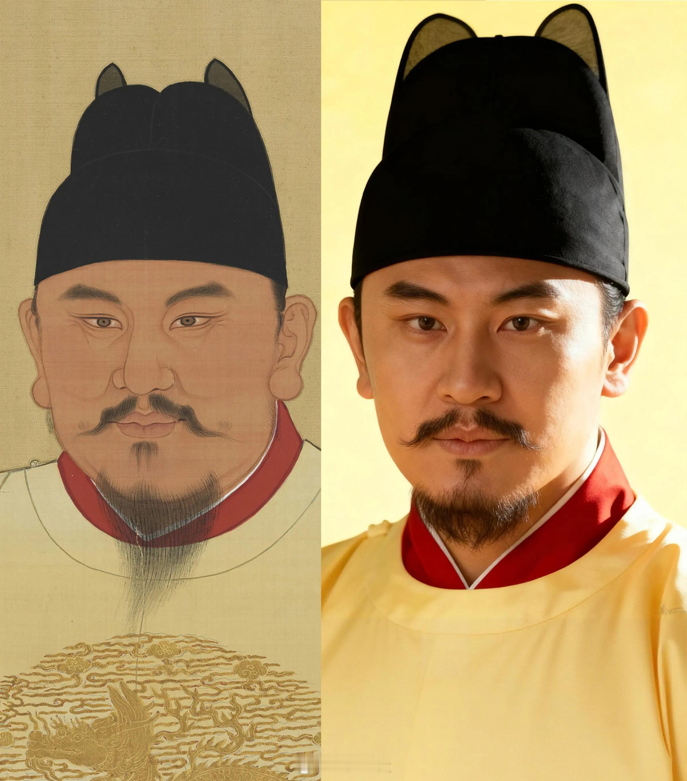 AI还原朱元璋真人照。五官周正大气，国字脸自带威严，完全不是丑化伪图里的怪模样。