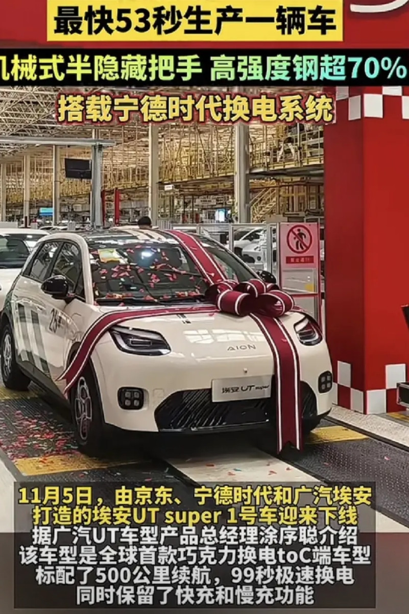 京东的车也下线了。说实话不惊艳，没小米的好看。京东宣布造车到第一辆下线短短几十天