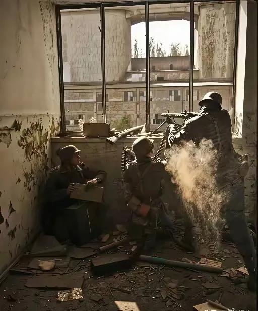 斯大林格勒巷战的惨烈超乎想象（图中是德军在高楼控制制高点向对面拼命扫射），真正的