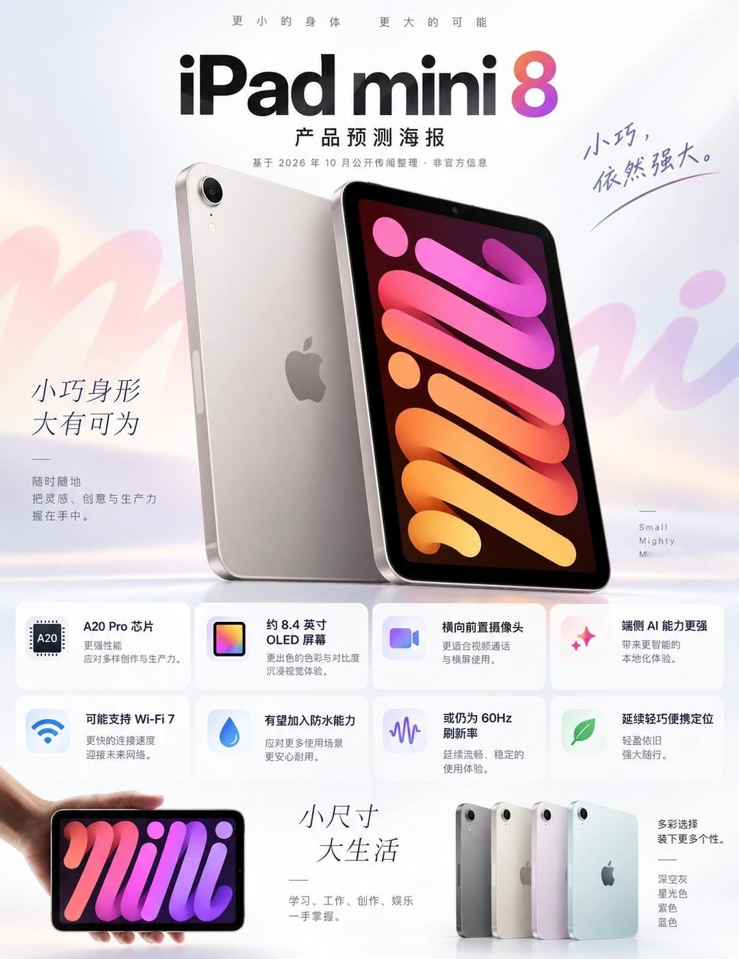 iPadmini8预测：AI时代便携工作站目前比较可信的升级，包括