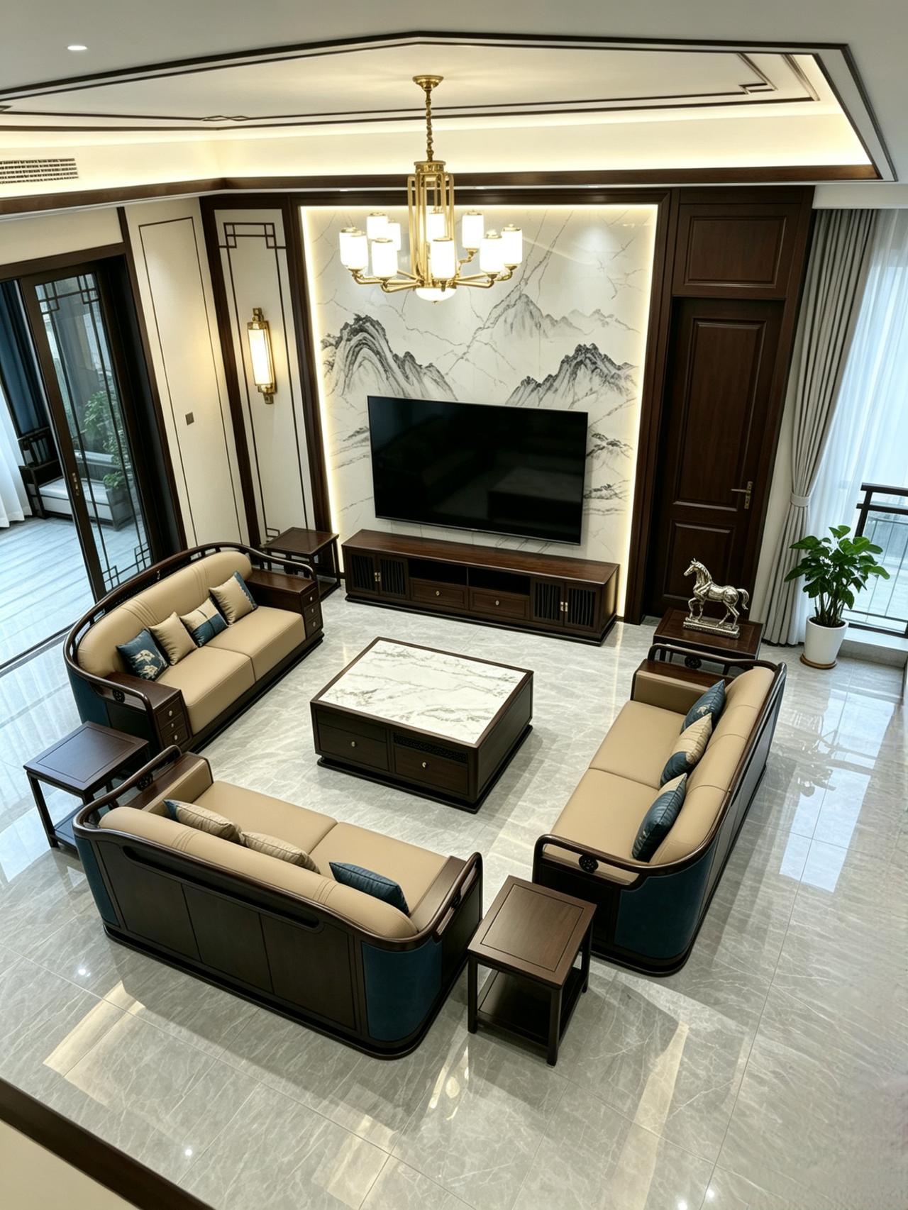 新中式家具新中式沙发全屋定制家具客厅布置中式美学