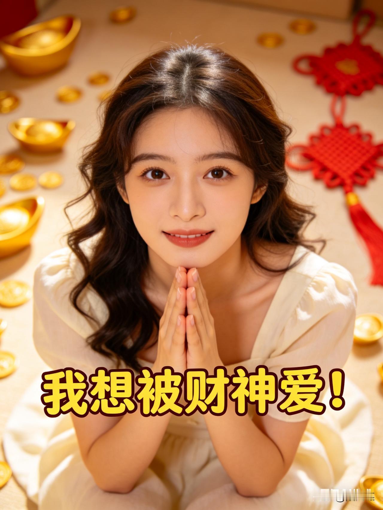 一位小姐姐新年许愿：“我想发财，我想被爱，假如非得二选一的话，我想被财神爱。”