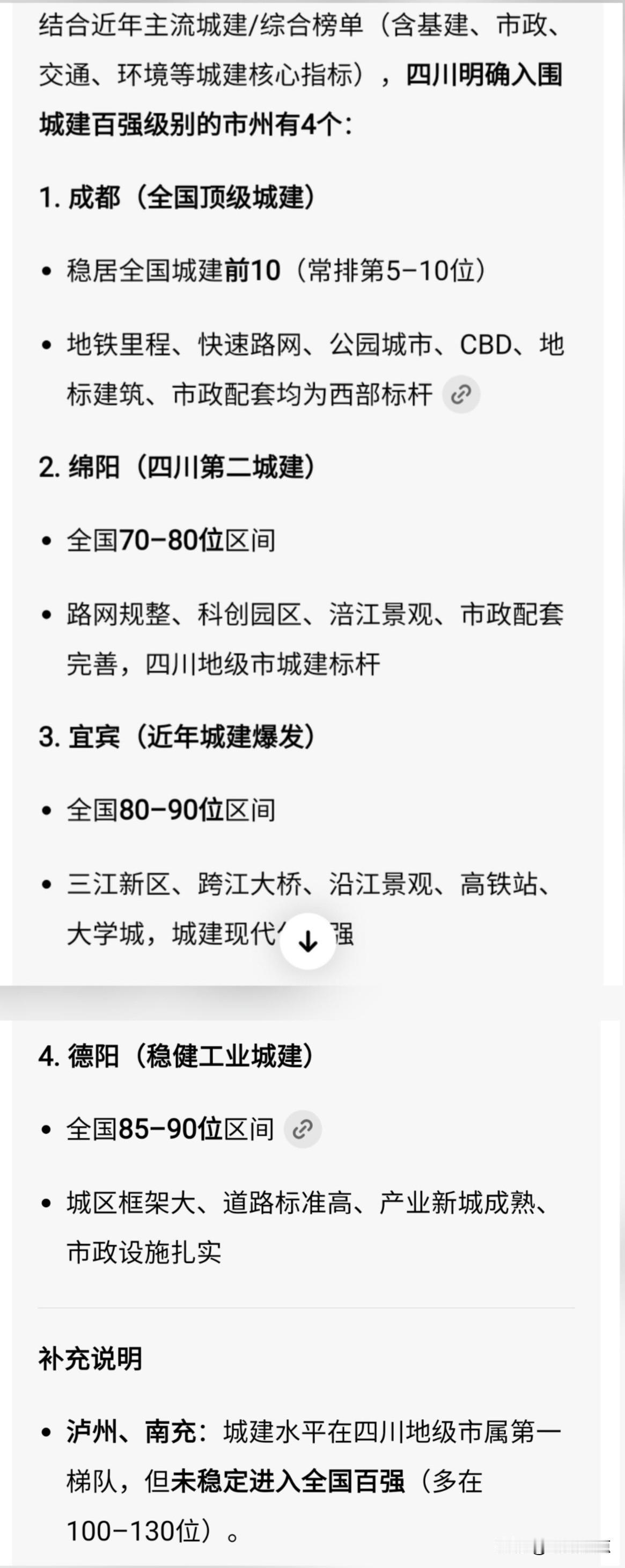 什么是城建，四川城建入围全国百强的是哪几座城市，豆包给出了答案