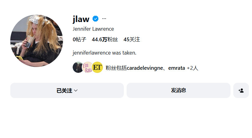 大表姐JenniferLawrence正式开通Instagram账户！jenn