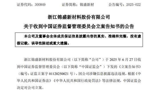 突发! 300849, 被证监会立案!