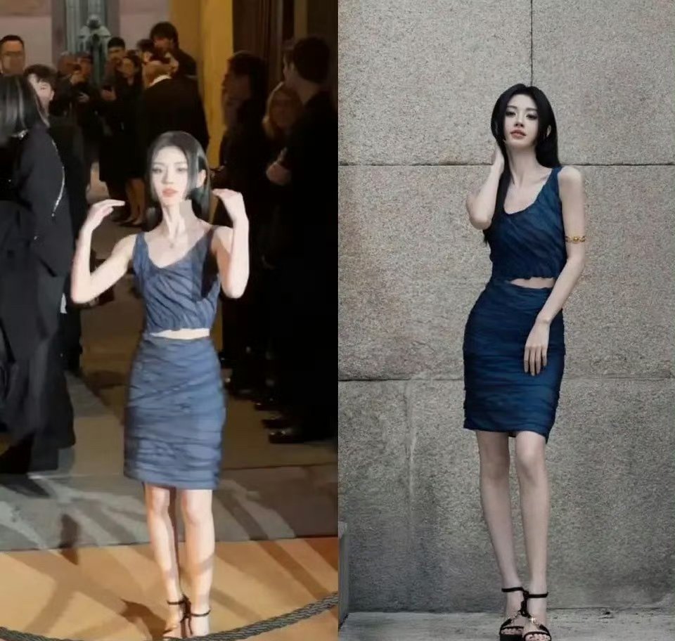 网友整理的鞠婧祎时装秀的生图和精修对比图，差别大吗？🤔鞠婧祎G社生图​​​