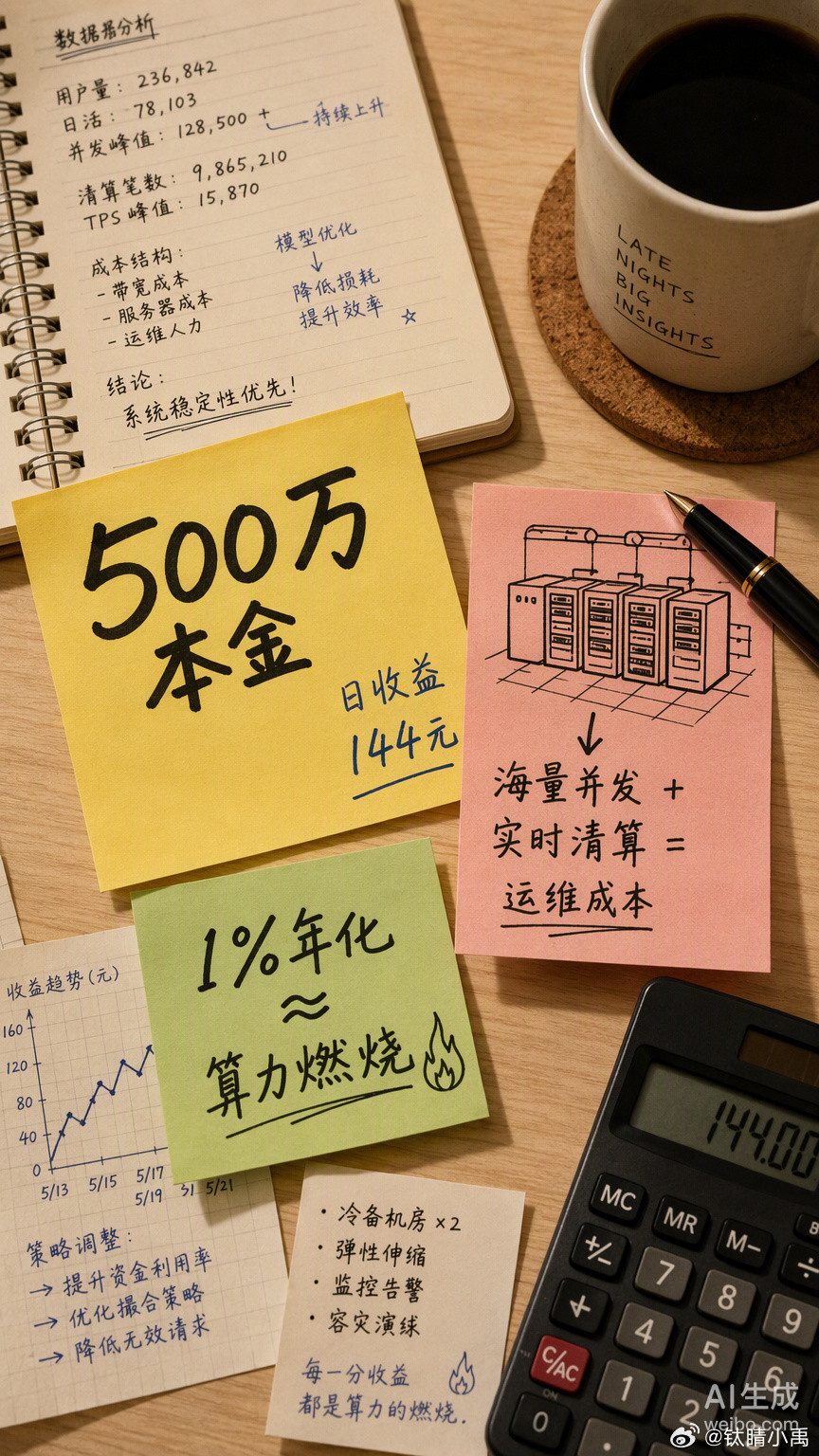 500万放余额宝，一天利息144块。很多人看到这个数字的第一反应是“这也太少了”，但如果换个视角，把