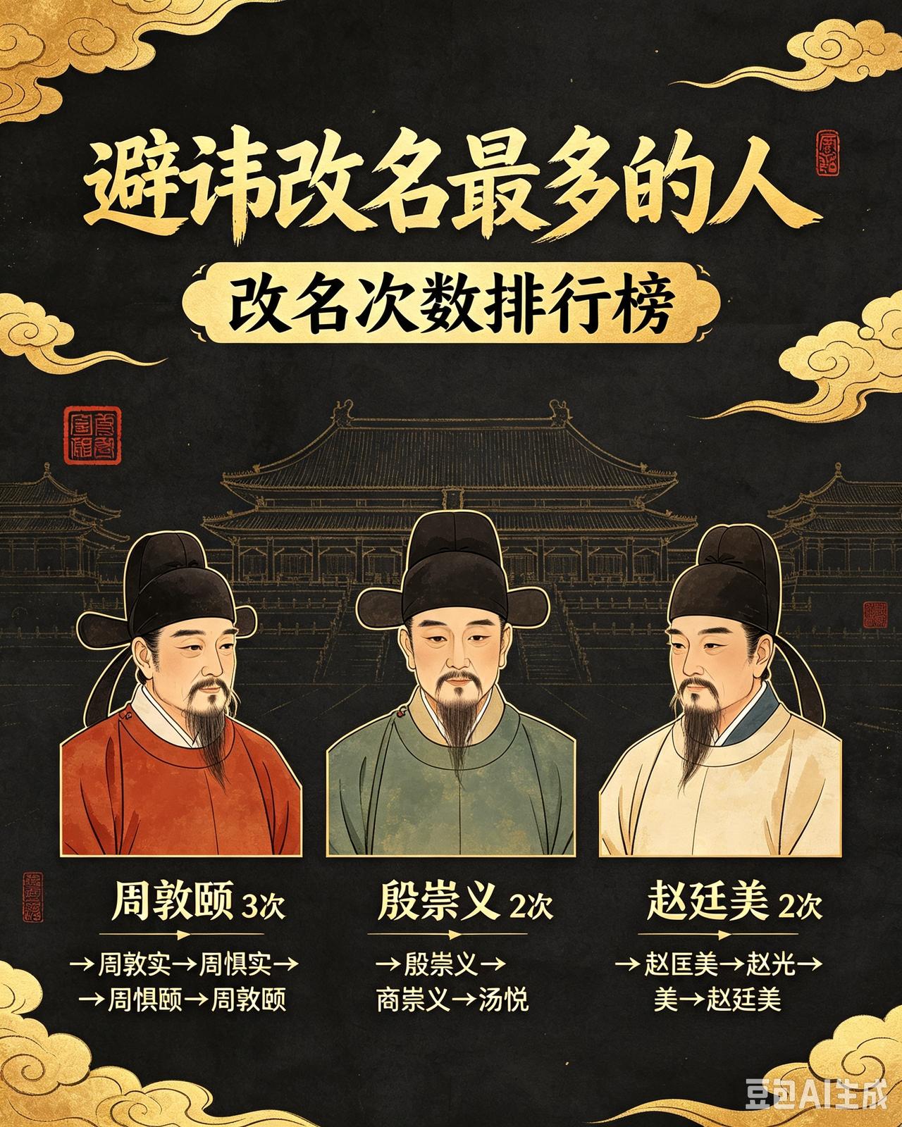 皇帝的这个讳是非避不可吗？盘点历史上因为避讳改名最多人。周敦实:先