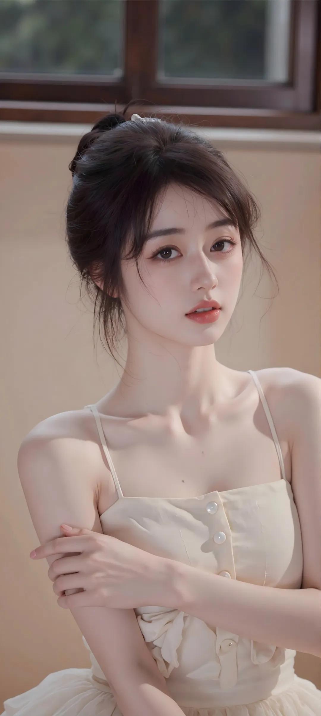 优雅少女，复古风穿搭，温柔迷人。