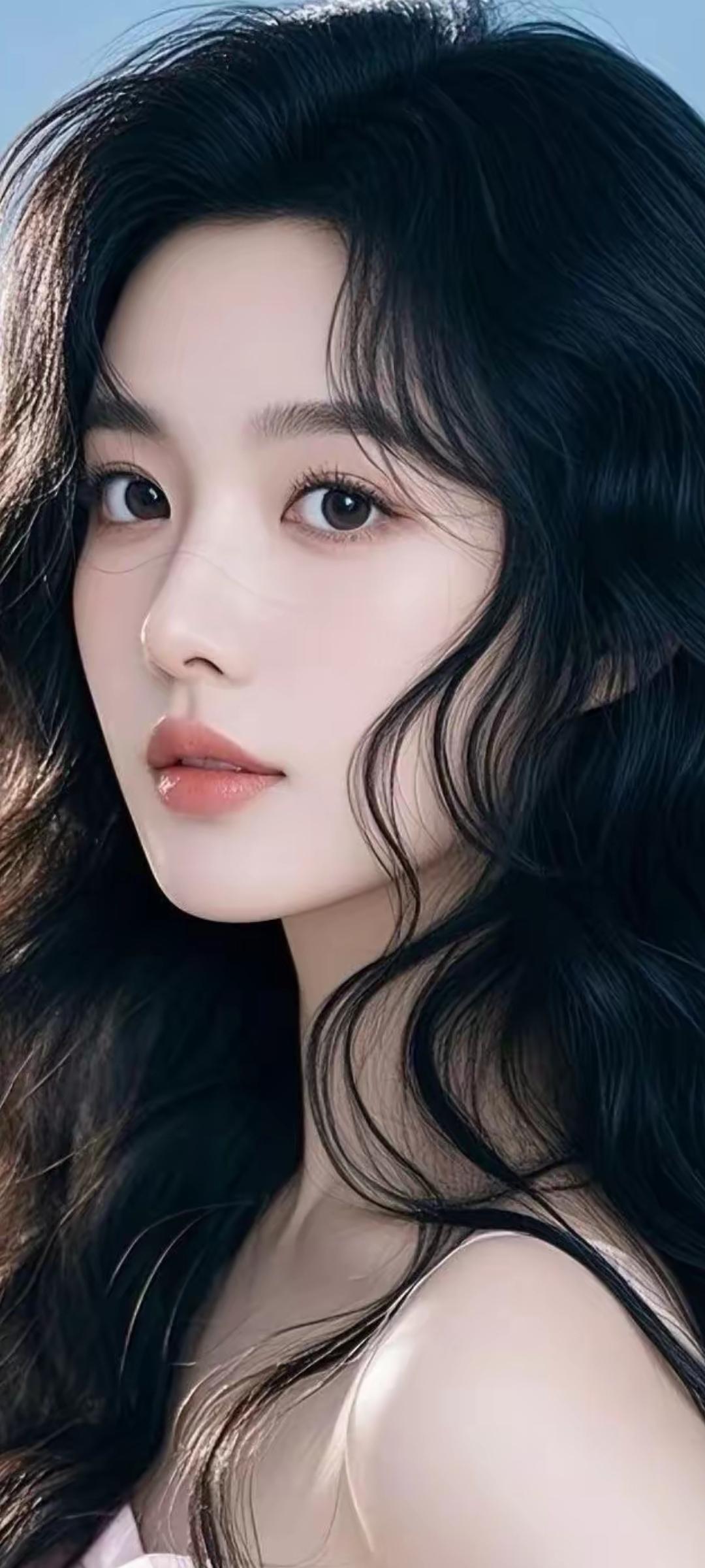 温柔黑发少女，清新自然，美得令人心动！💖✨