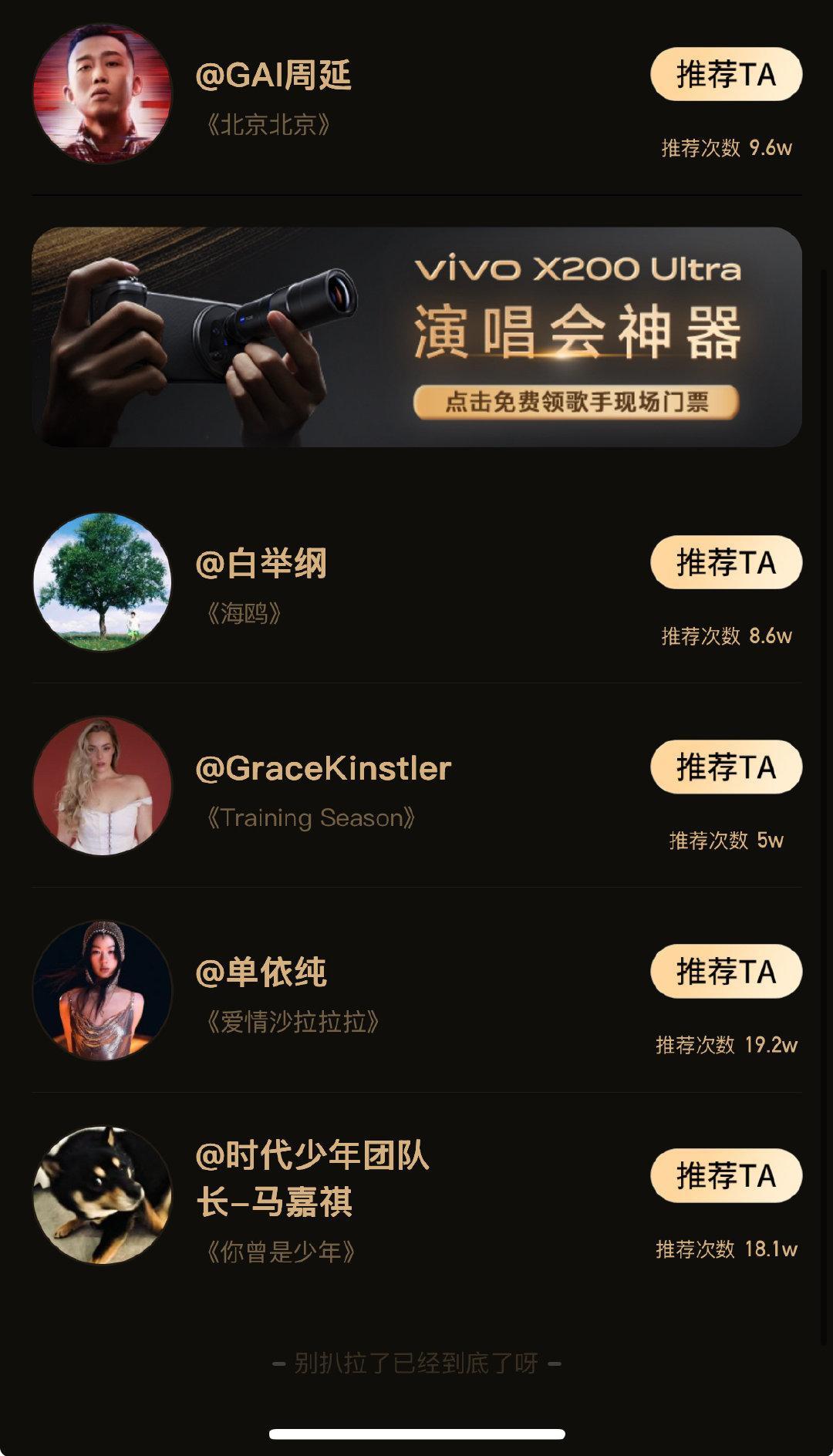 歌手投票截止前1小时隐藏票数我猜白举纲被当软柿子预测排名：马嘉祺人气高，第一名单