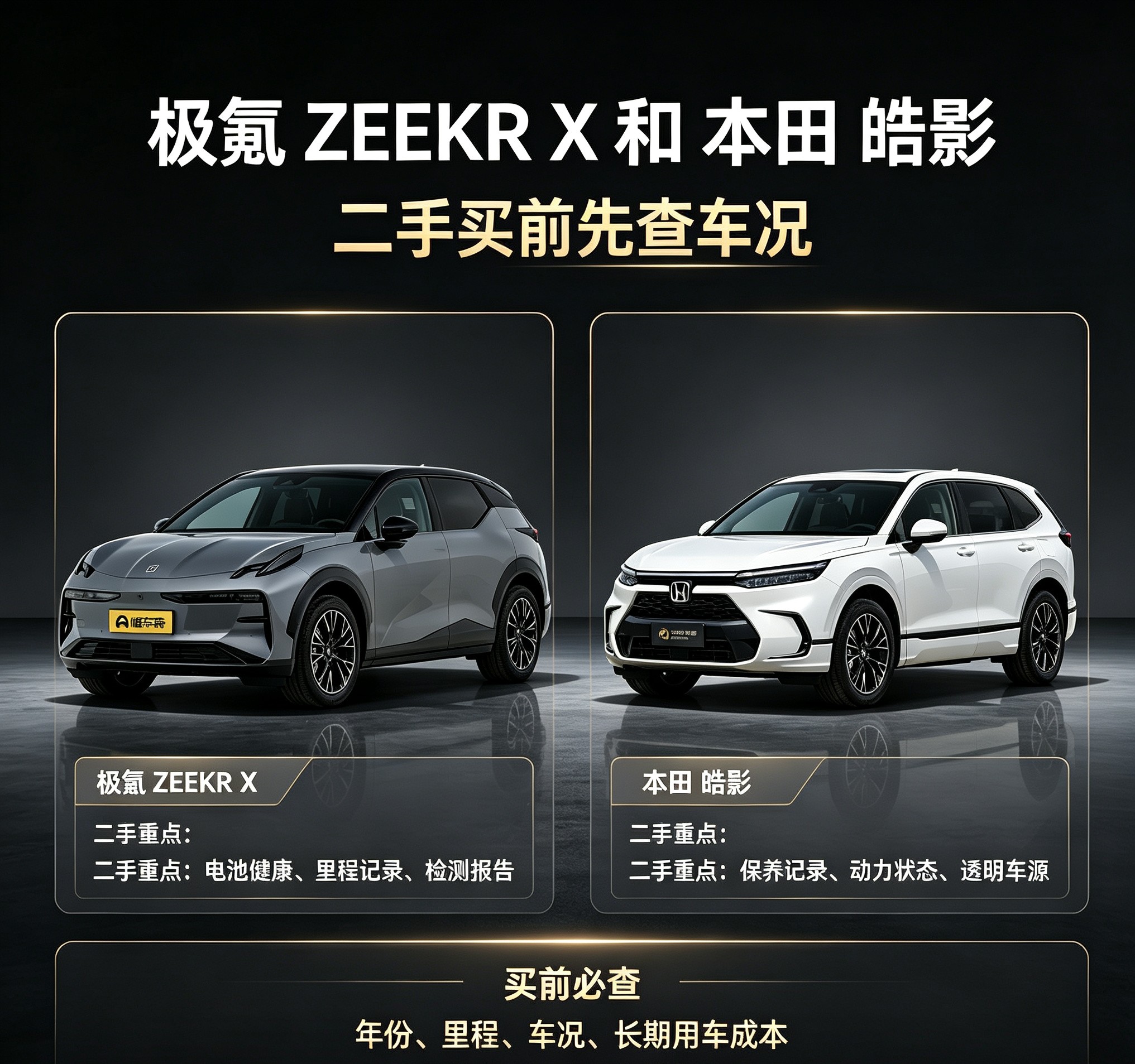 极氪ZEEKRX和本田皓影，二手买前先查车况二手极氪ZEEKRX和本田皓影，值不值得买，关键不在第一