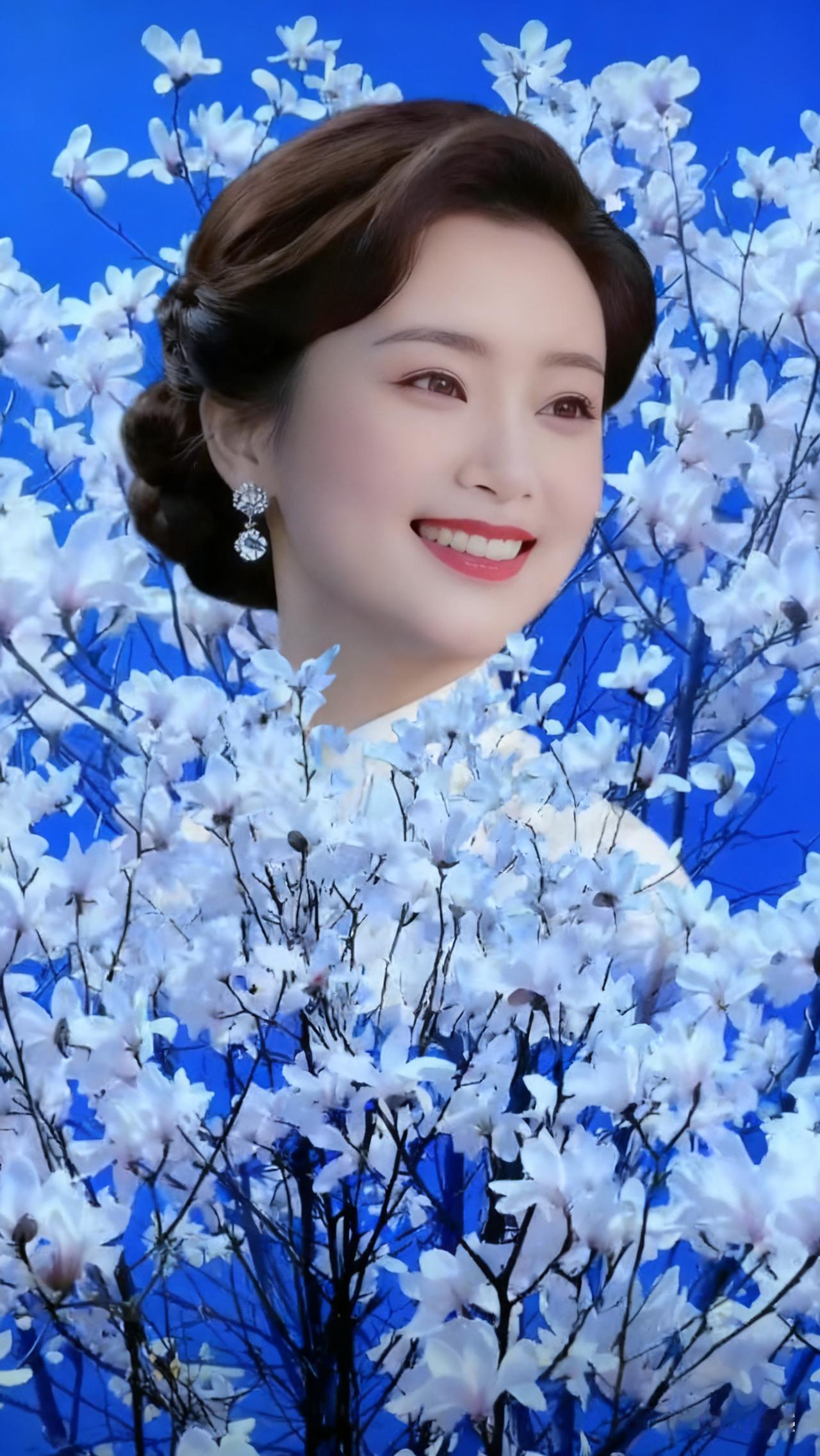 花开花落间，人面如花的优雅女人在花海中自成一景。就像那漫步花海、身着白裙的女子，