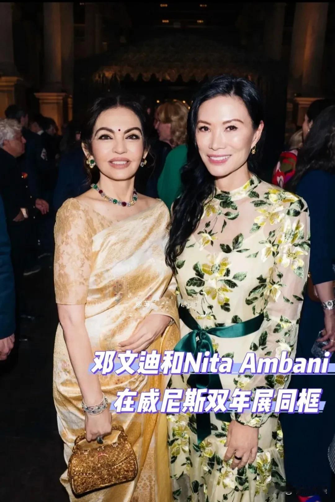 邓文迪人脉这一块，真的挺强的，各种上流社会的场合，都有她的身影。她现身威尼斯双