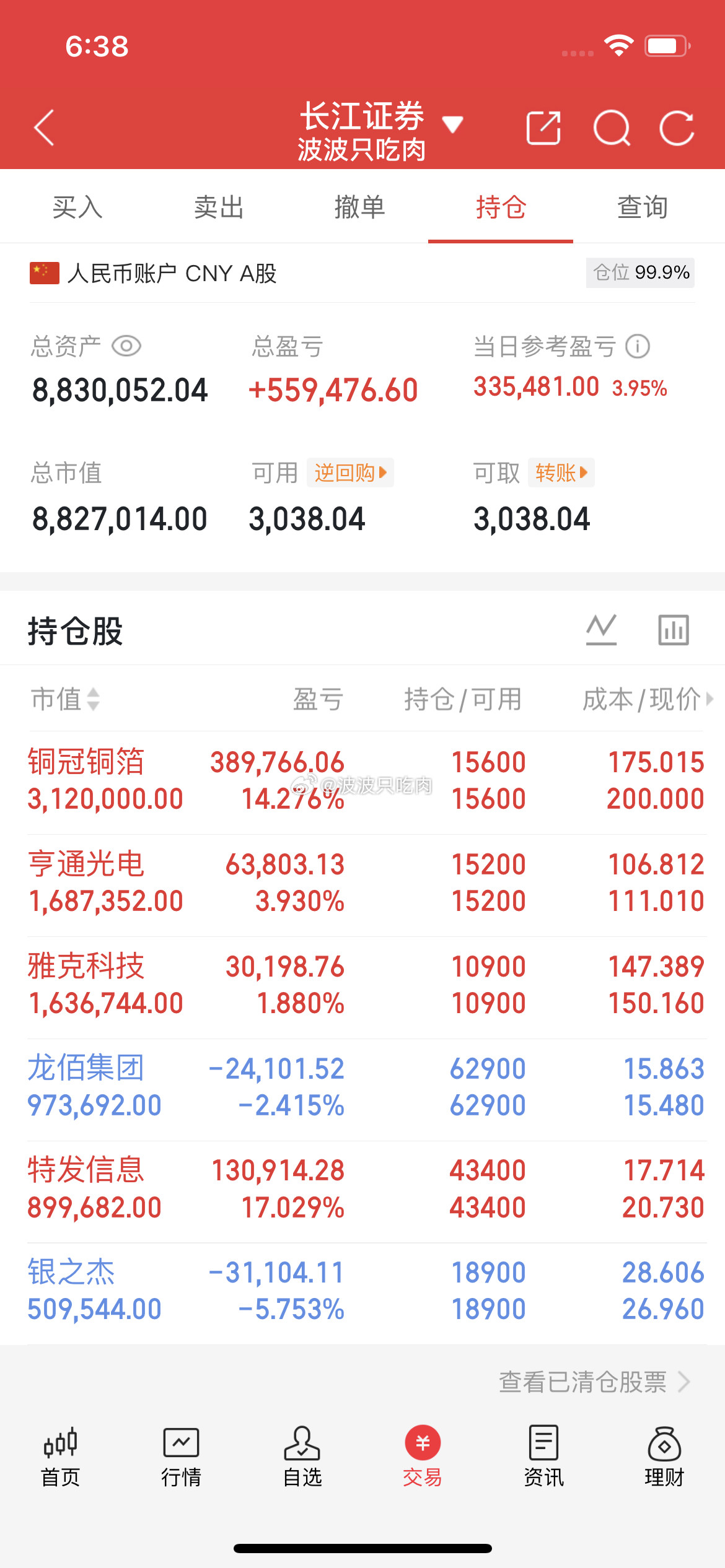 持仓没变，持股过节
