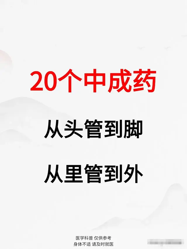 全方位健康守护: 20个中成药从内到外调理