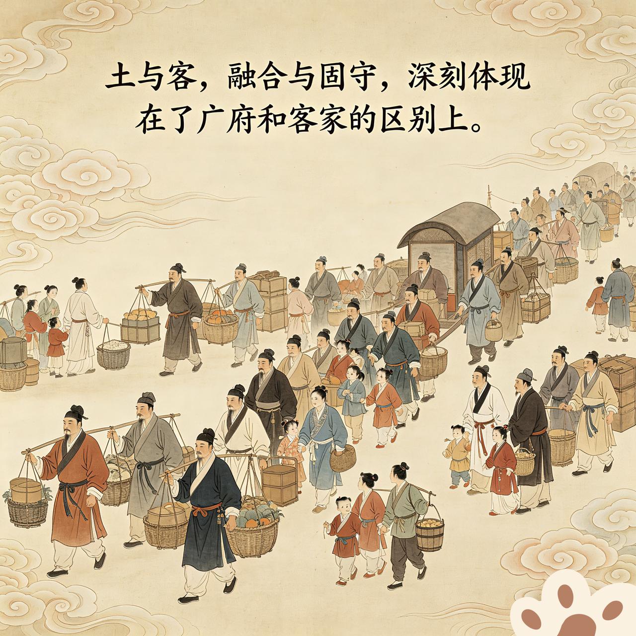 明清至民国，“土客”(当地人/外地人)概念认知里。“土”，一般指诸如广州府等本