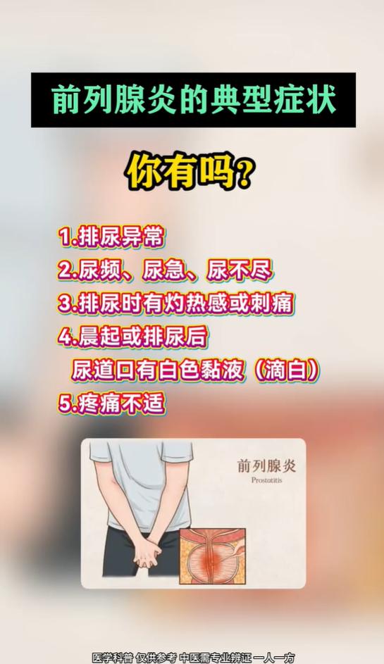 前列腺炎五类典型表现，对照自查排尿不适
