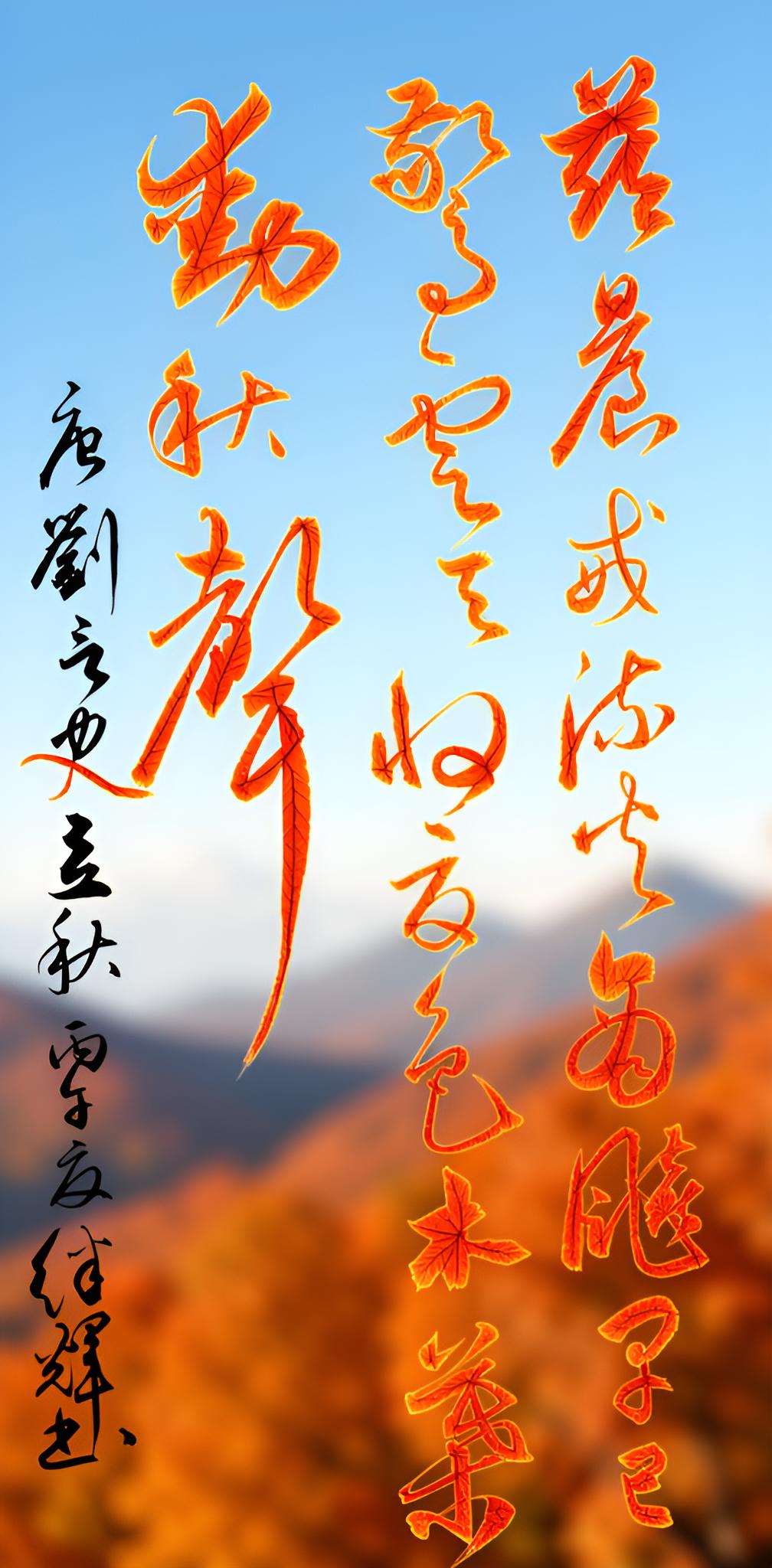 今日分享草书创作唐代刘言史的《立秋》，这是一首很有意境的诗。“兹晨戒流火，商飙早