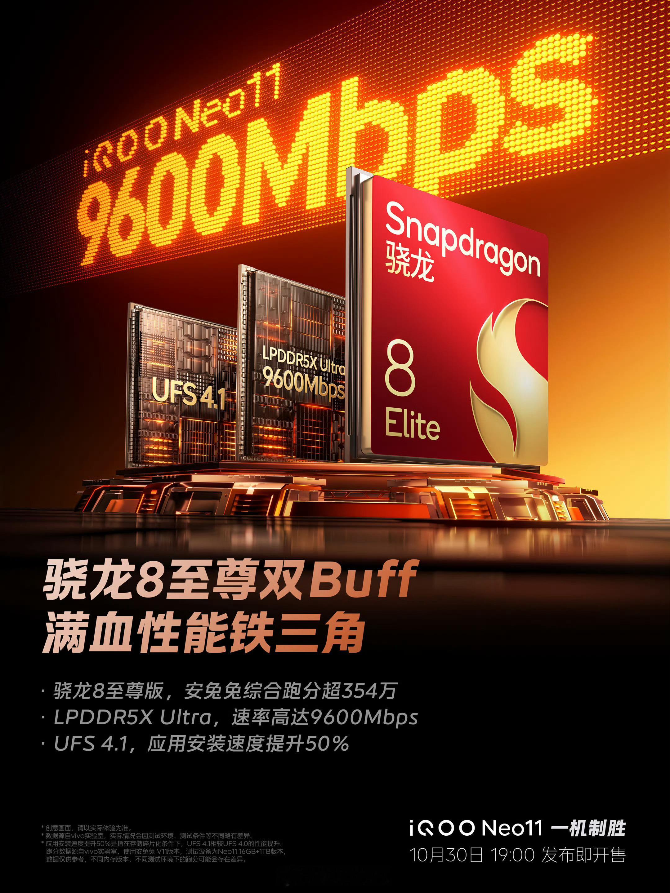 iQOONeo11骁龙8至尊版安兔兔综合跑分超354万！LPDDR5XUlt