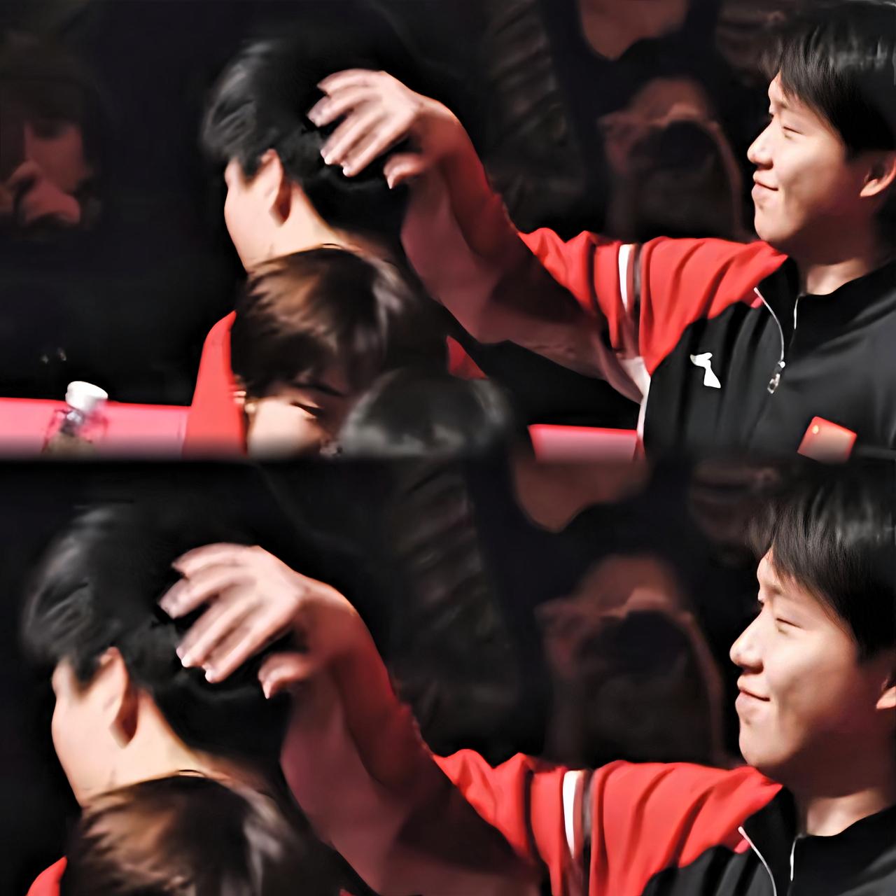 怕弟弟输了球心里难受，头哥那个摸头安慰的小动作，看得人心里一暖...什么