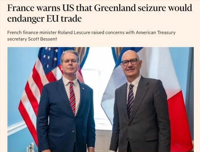 【欧洲的红线】法国财长莱斯库尔表示，法国愿意与美国展开对话与合作，但吞并格陵兰