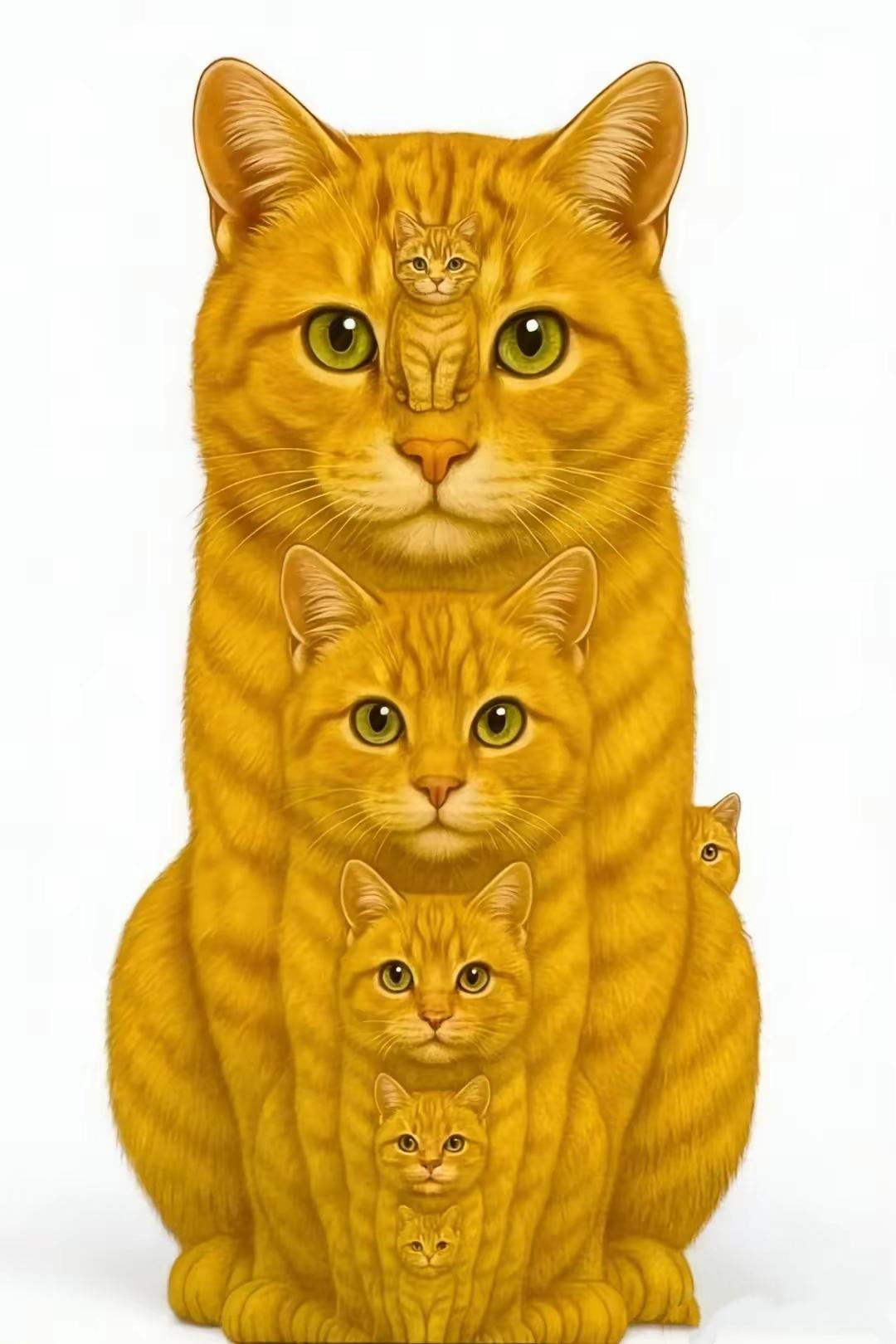 据说80％的人都只能看到5只猫，你能看到几只？​网友评论：​不计其数，看的眼