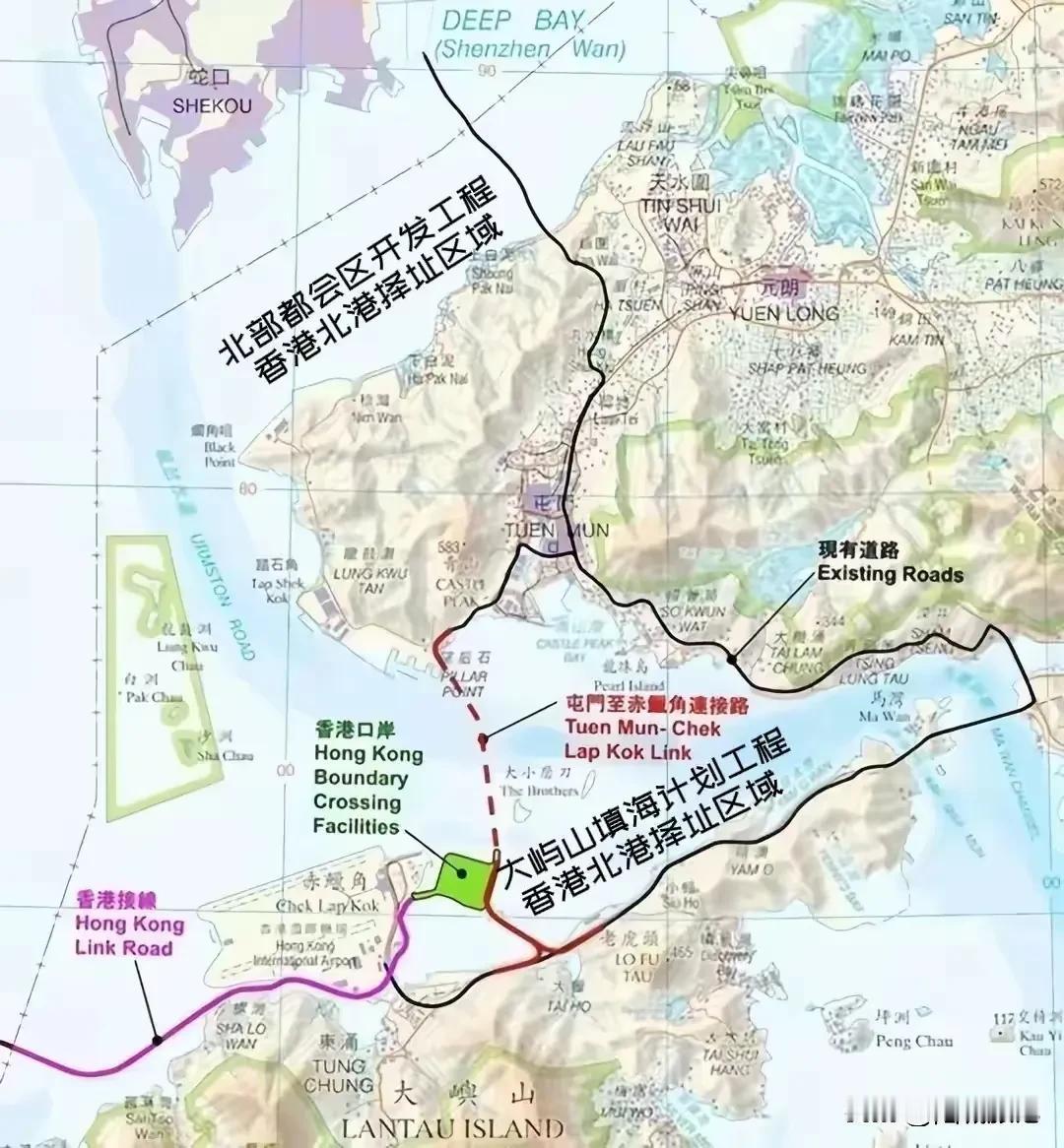 【中国香港：“香港北港”工程！】：①大屿山填海造港工程：在位于大屿山北侧、屯门海