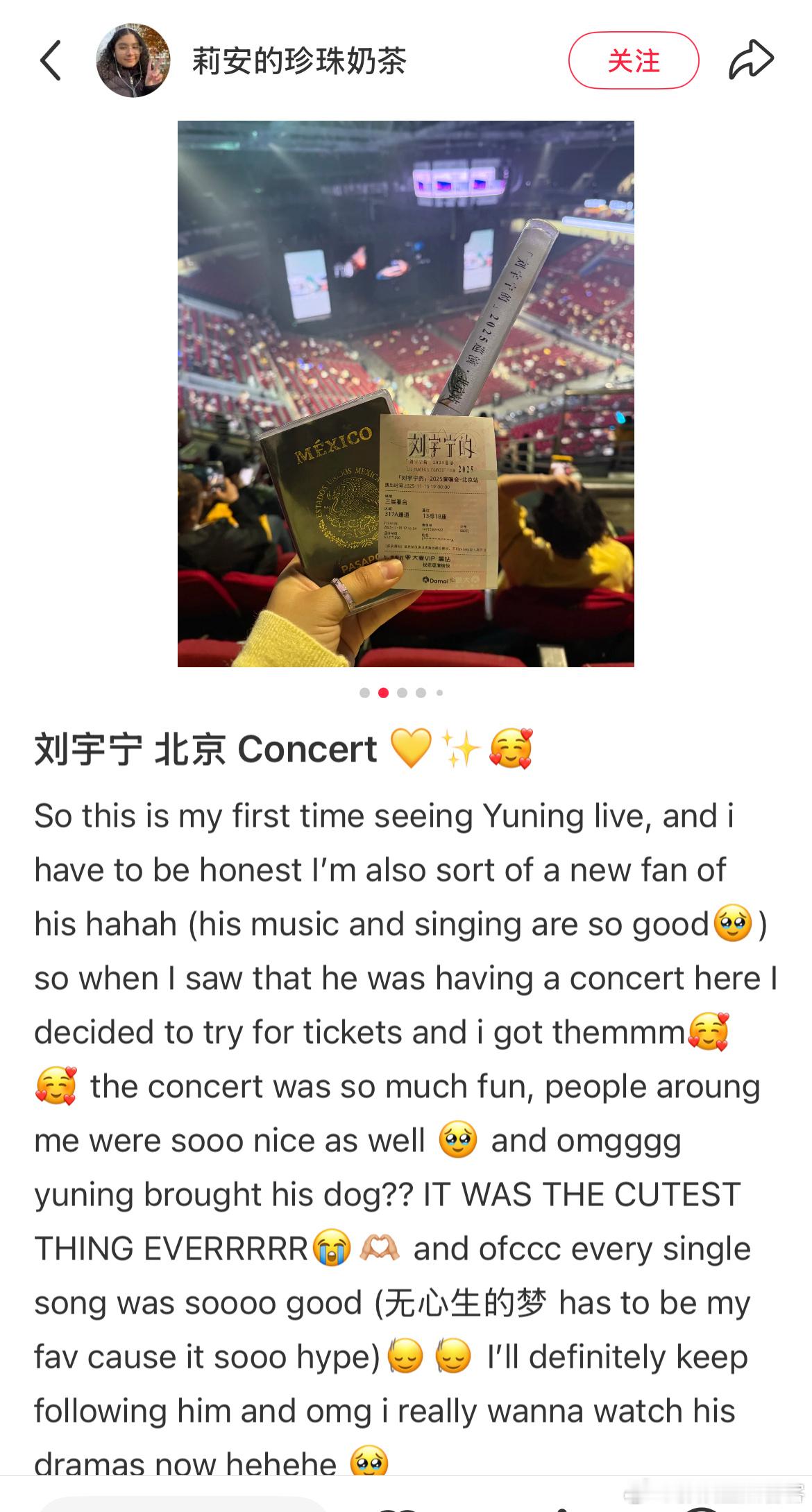 刷到了一位来自墨西哥的粉丝看刘宇宁演唱会真的太🔥🔥🔥🔥了海内外粉丝太多了