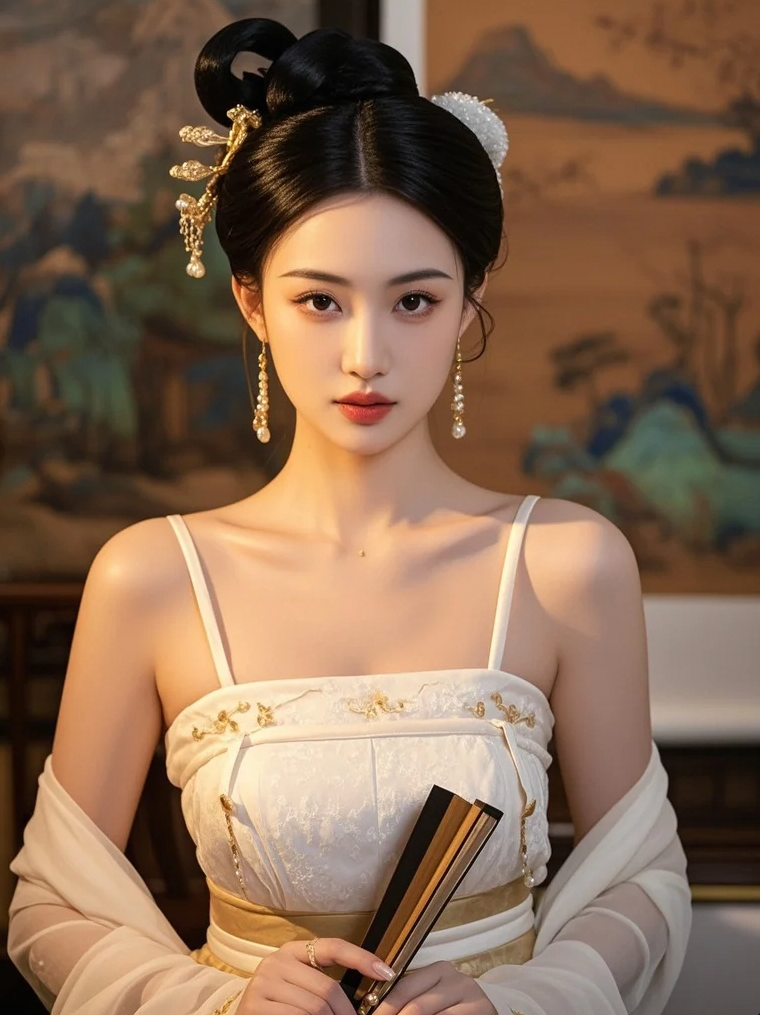 月下抚琴，古典佳人风姿绰约，这绝美场景，是否触动你心？