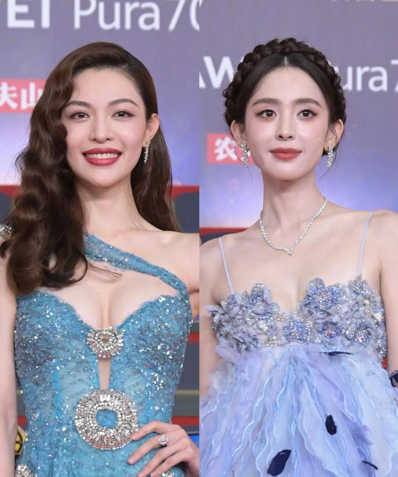 钟楚曦和古力娜扎的对比照，你第一眼会先看到谁？我第一眼看到的是右边的钟楚曦，她的