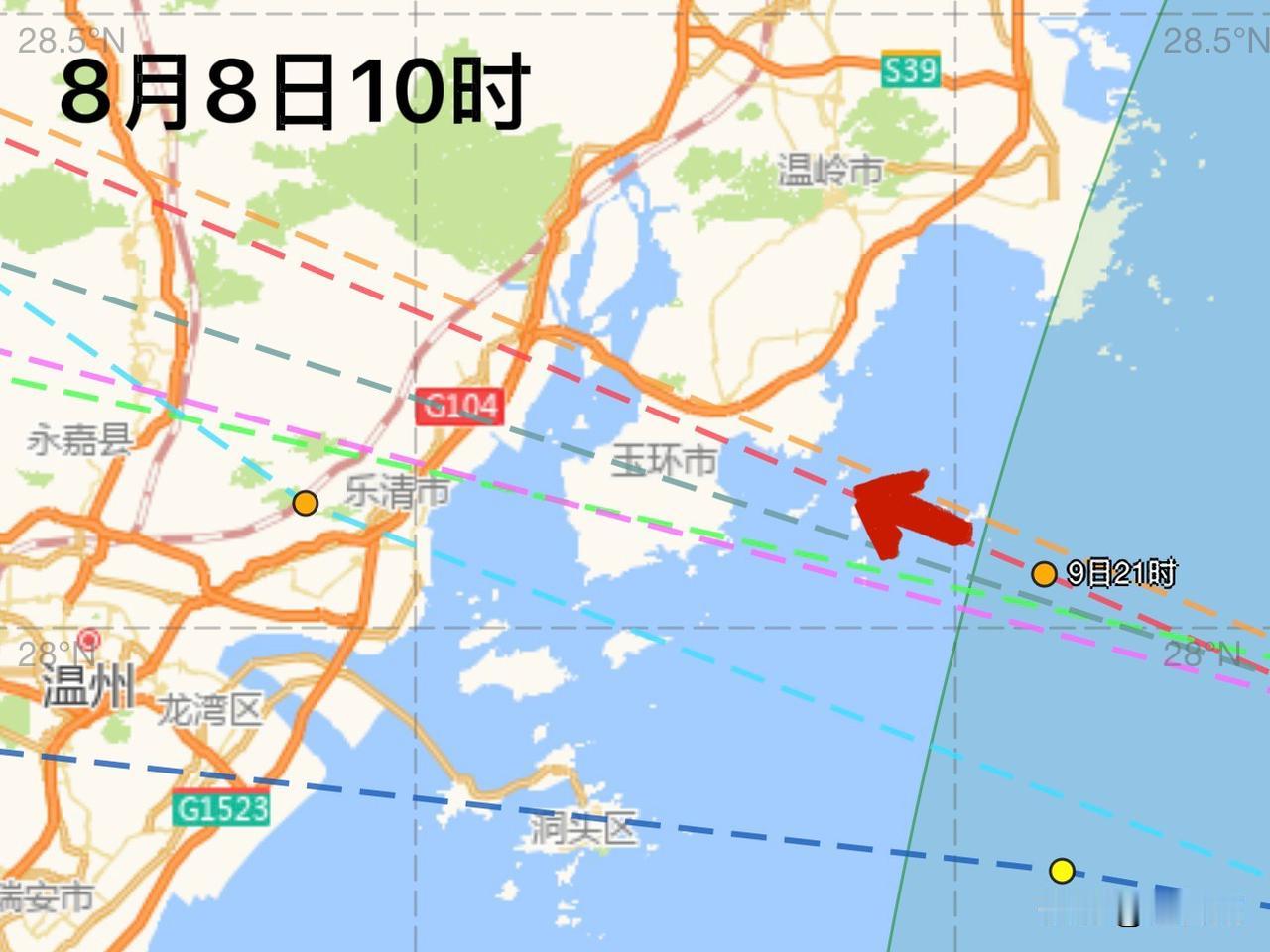台风白海豚最新登陆地预测！截至8月8日10时，预测登陆地路径再次被抬，从预测图中