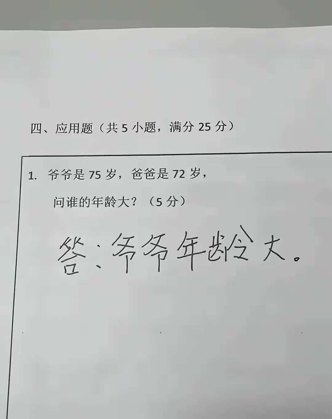 没问题啊，爷爷年纪大啊，对的吧？