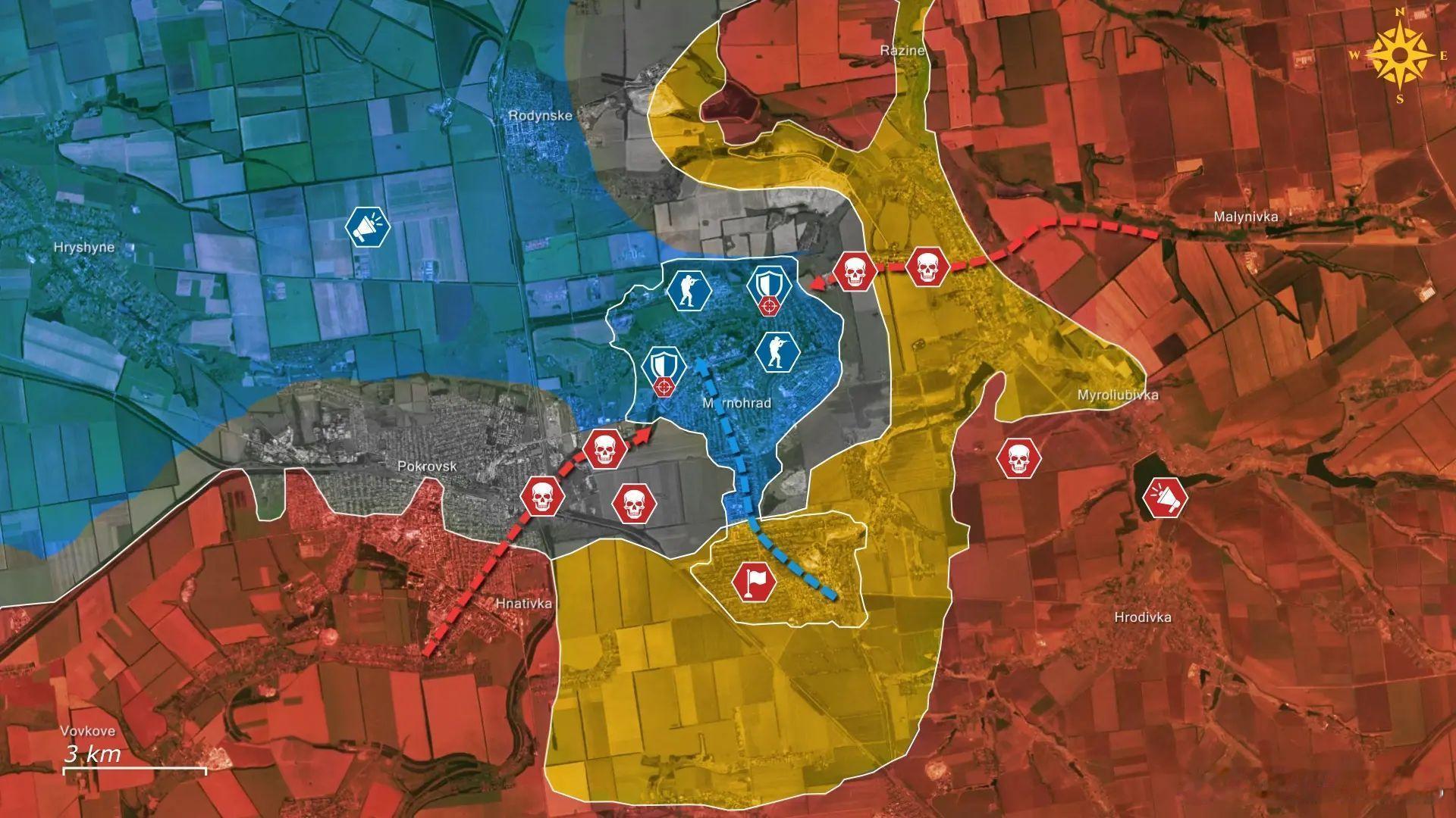 波克罗夫斯克和米尔赫诺拉德战况俄急于利用乌军从米尔诺赫拉德南部撤军的机会，结果却