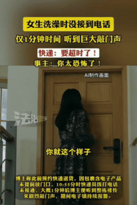 “太恐怖了”！上海一女子预约快递员上门取件，因时间尚早便去洗澡。没想到快递员提前