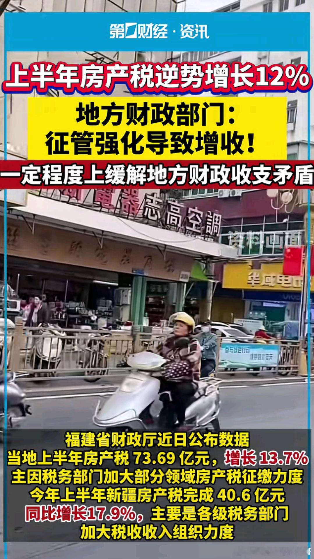 上半年房产税逆势增长12%​​​