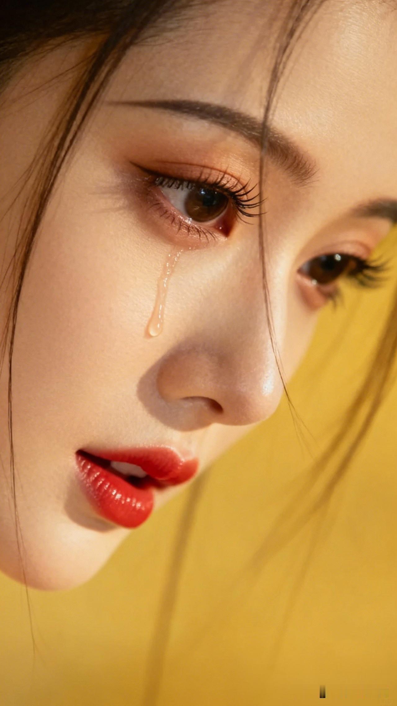 泪滴如珠落，情深似海深。什么样的穿搭可以成为气质女神?泪光闪烁，红唇轻启，美如