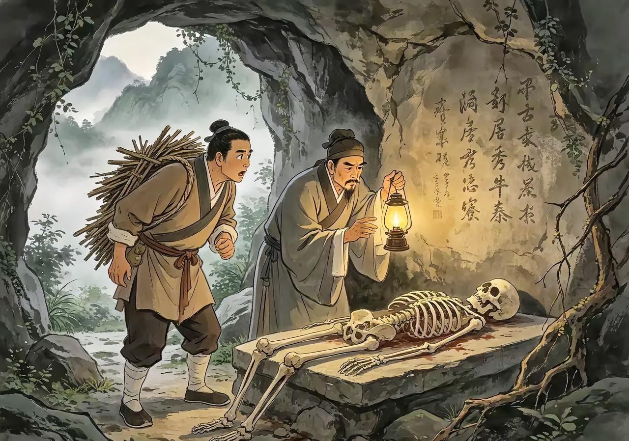明朝永乐年间，武宁县有个樵夫牛某。一日上山砍柴，偶然在一处山洞里发现一具骸骨，洞
