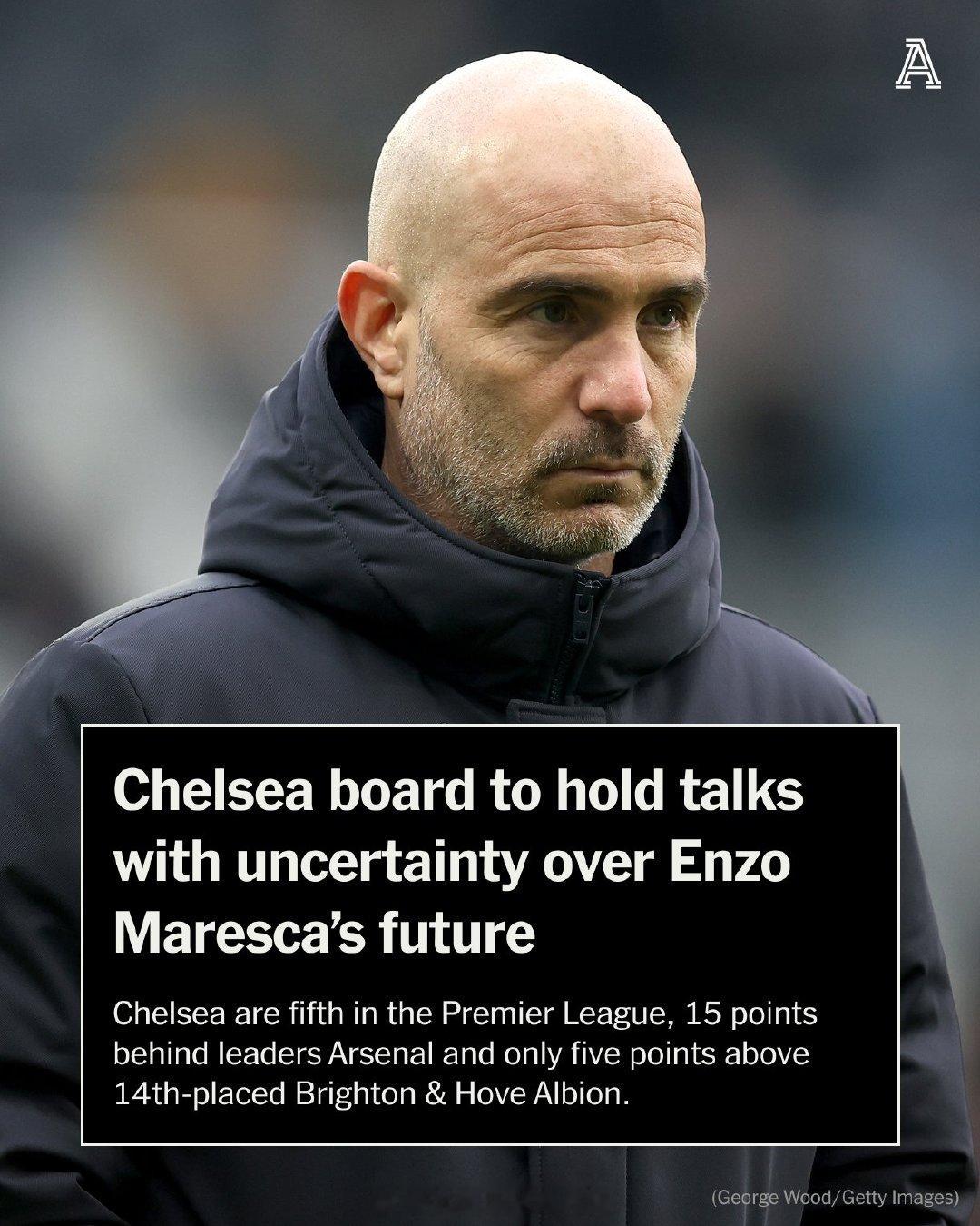 【切尔西商讨马雷斯卡帅位】TA消息，切尔西管理层将在今天（1月1日）稍后时间召开