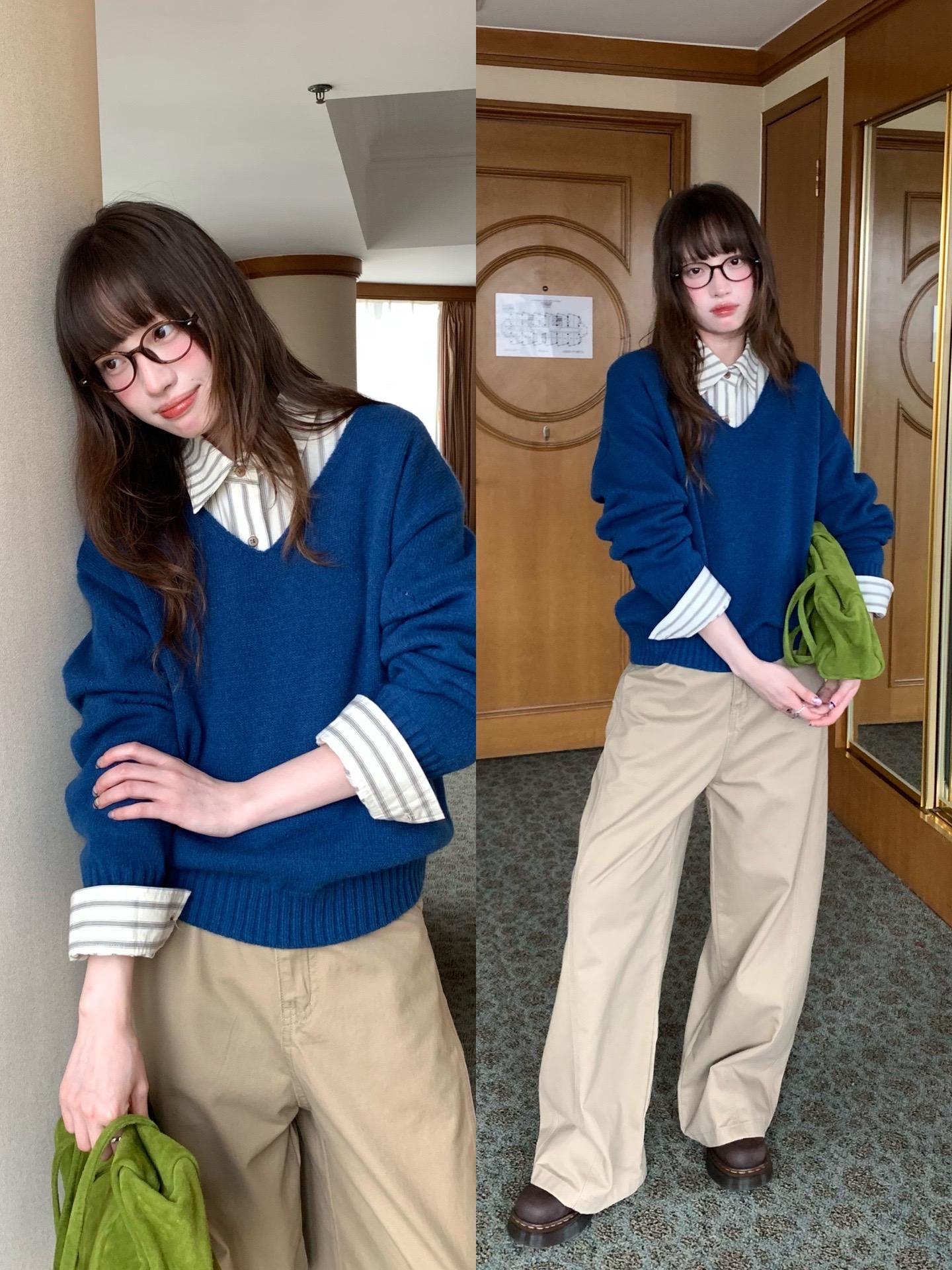 韩女秋冬复古look.