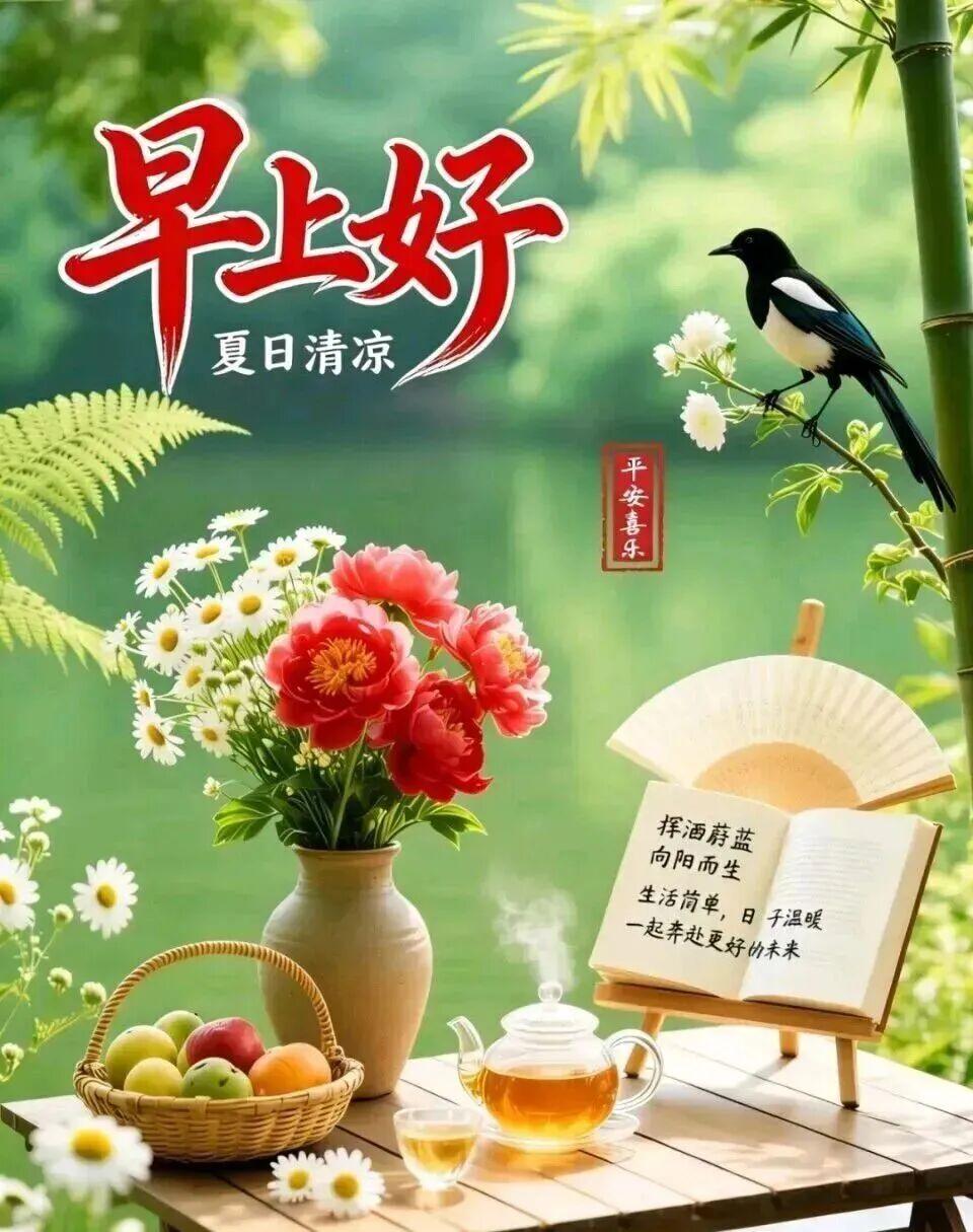 每个清晨都是美丽的开始，开开心心过好每一天，欢欢喜喜每一刻，今生有缘，感恩遇见！