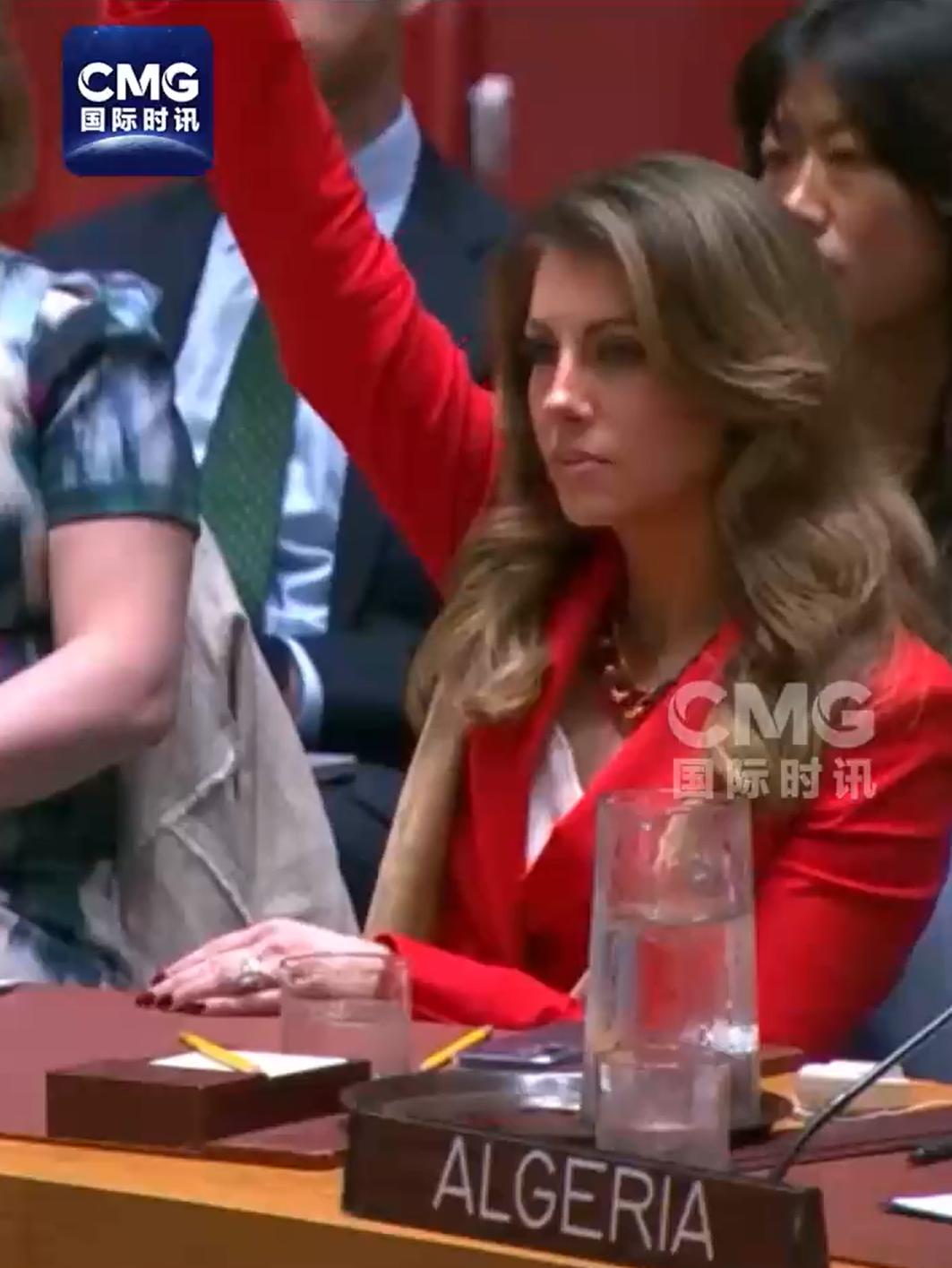记住这张脸，这是美国驻联合国的代表。最新的一份，联合国安理会关于加沙停火的草