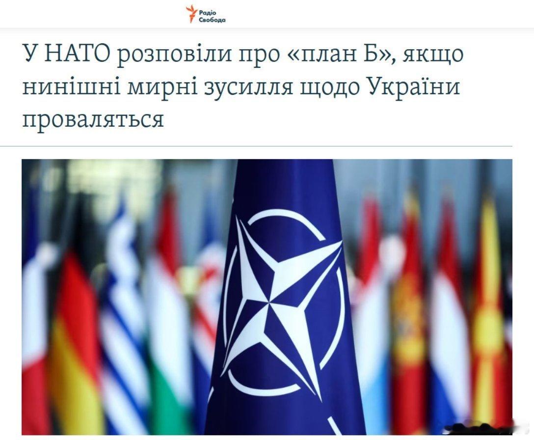 自由欧洲电台报道，北约正在准备一项"B计划"，以防特朗普主导的乌克兰和平努力失败