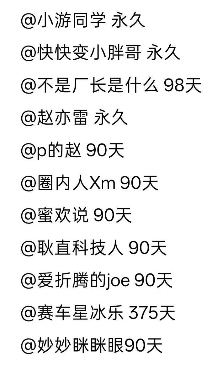 应该差不多。90天起步，还有一年的。自媒体要注意言行，很多人被封了都不知道错在哪