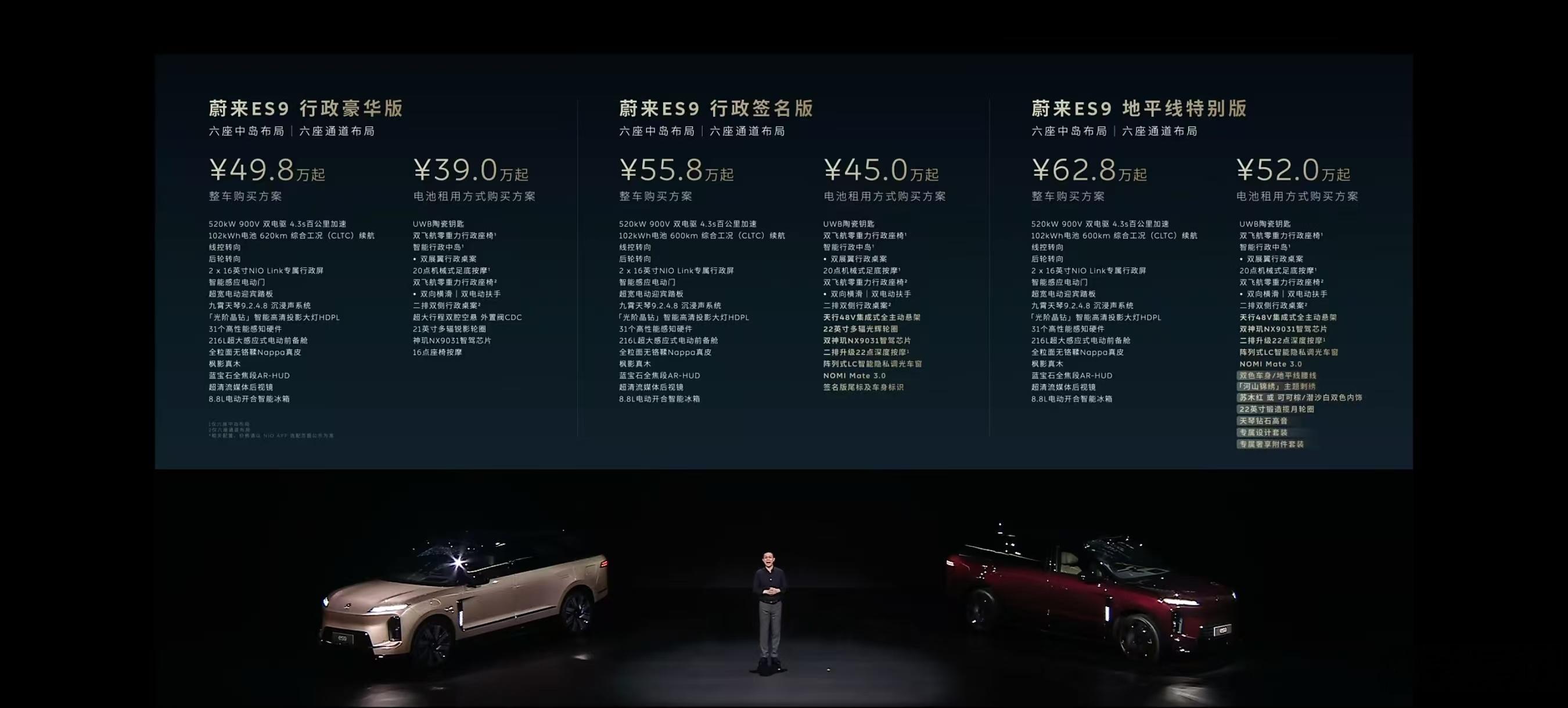 哇，杀到50万以下，挺狠的。在众多9系里面，蔚来ES9其实你可以看成是“10系”