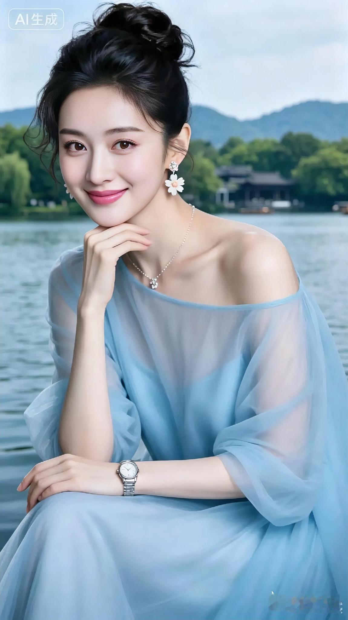 她的容颜，犹如月光下的清泉，皎洁无瑕，令人心动不已。她的眼眸，宛如碧绿的湖泊