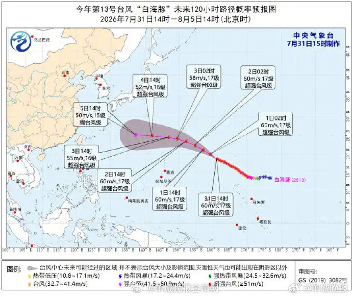 #台风白海豚已达17级##超强台风白海豚来了#【目前已达17级！“白海豚”（超