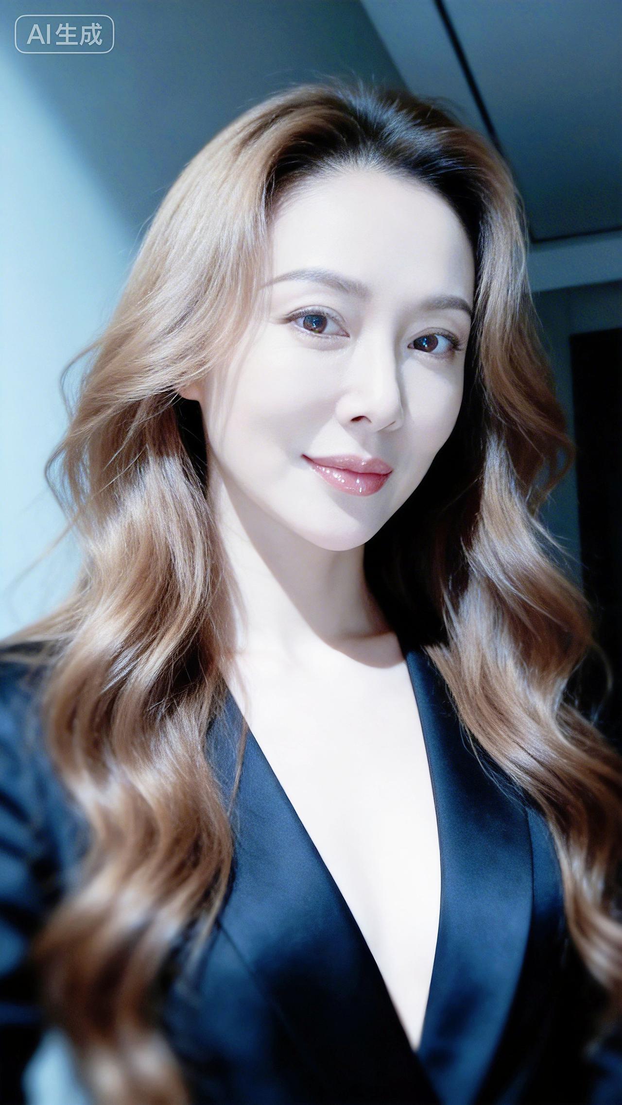 在写字楼偶遇……即梦AI美出高级感大波浪卷发气质女神