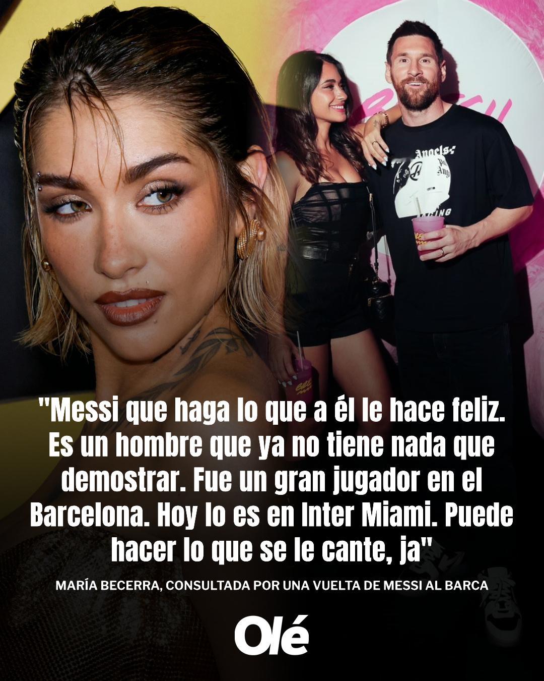 👏🇦🇷玛丽亚·贝塞拉在西班牙举办的年度女性颁奖典礼红毯上，被问及梅西回归巴